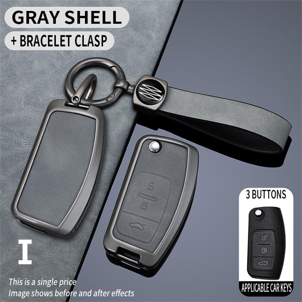 

Новый чехол для дистанционного ключа с 3 кнопками для Ford Fiesta Focus 2 Ecosport Kuga Escape Falcon B-Max C-Max Eco Sport Galaxy серый