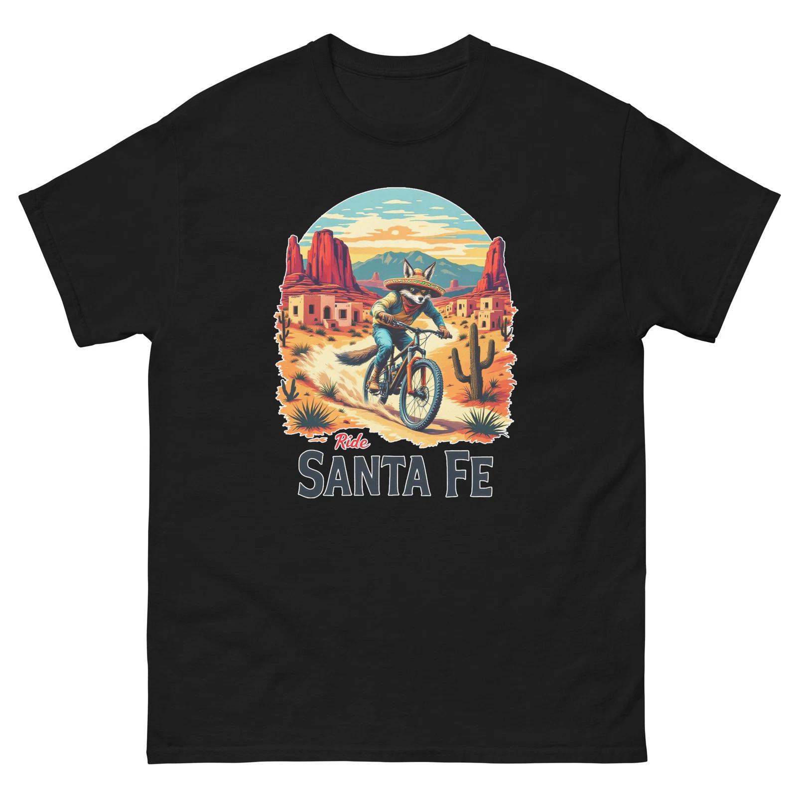 Поездка Санта-Фе Лиса Веселье США Велосипед Велоспорт Животное Футболка 4XL