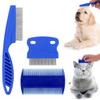 Blue Pet Flea Comb Kit With Durable Stainless Steel For Cat And Dog Shedding And Cleaning