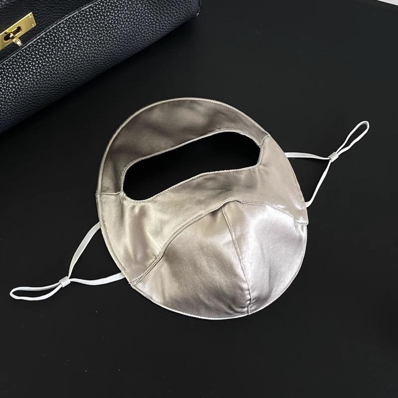1PC 100% mulberry silk sunscreen sunscreen mask full face mask face kini outdoor driving UV protection mask серый
