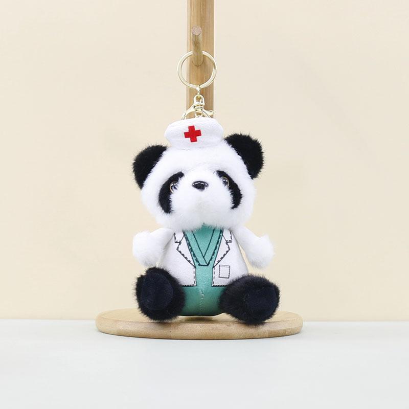 Panda Stuffed Lovely Animal With Short Fur Ideal For Bag Accessories And Fun Playtime