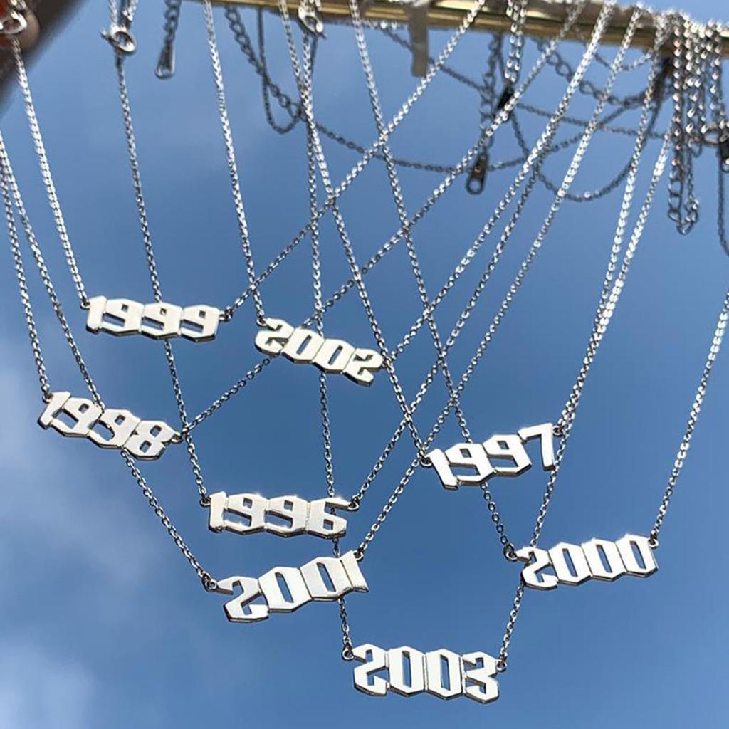 Unique Date Pendant Clavicle Chain Couple Friend Choker Hip Hop Jewelry Birthday