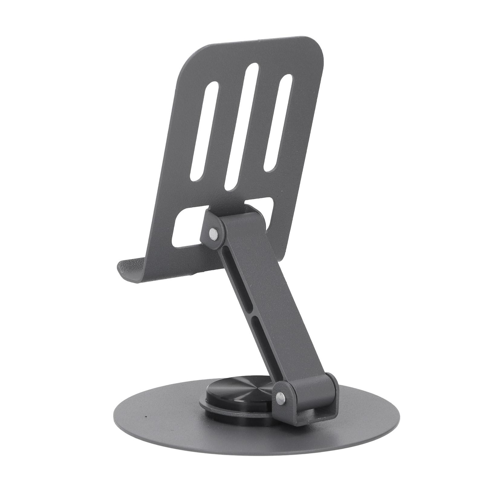 

360 Degree Rotating Phone Stand Carbon Steel Adjustable Rotating Foldable Desktop Cell Phone Holder for 5.9‑16.9in