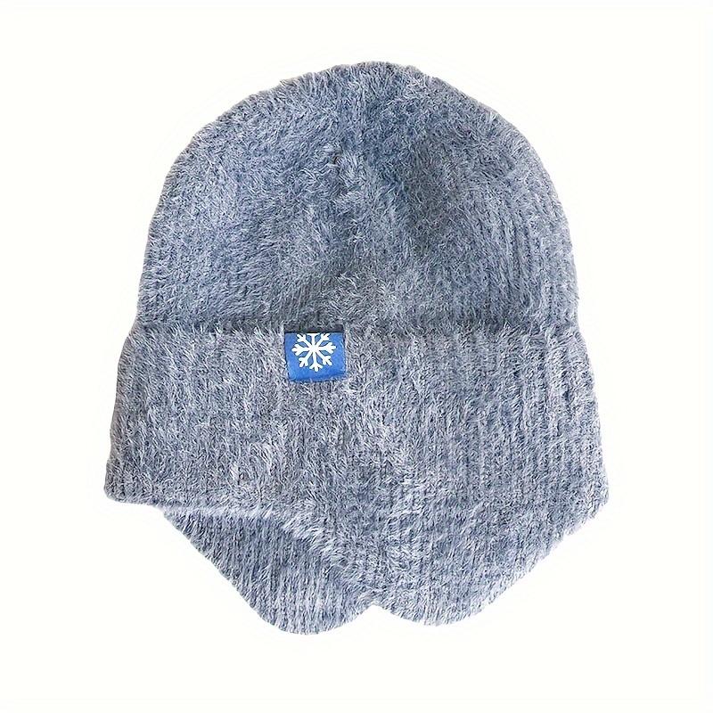 Warm Knitted Hats Windproof Thickened Plush Fleece Earflap Hat Winter Thermal Women Outdoor Sports  Ski Snow Earmuff Cap