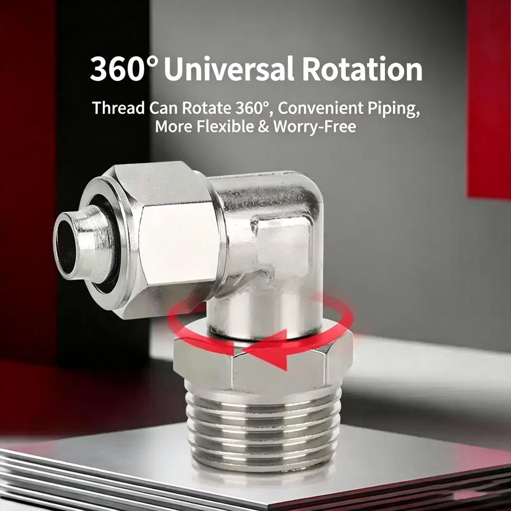 PL8-02 Rotatable Elbow Male Thread PL6-01/03 Pneumatic Full Brass Push-in Air Hose Universal Fittings
