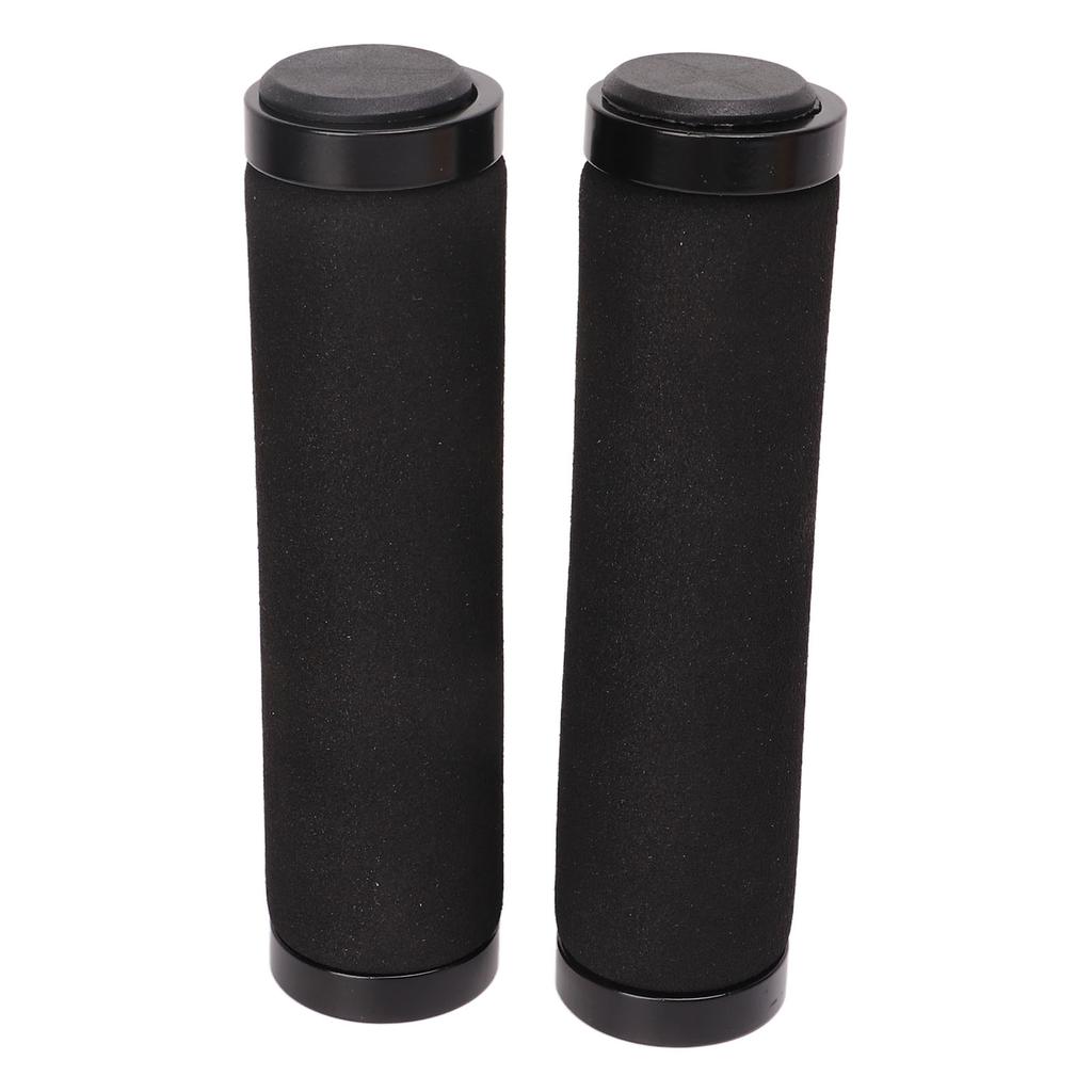 Double Lock On Bike Handle Grip Sponge Non Slip Shock Absorption Bike Handlebar Grips for 2.22cm Handlebar Black