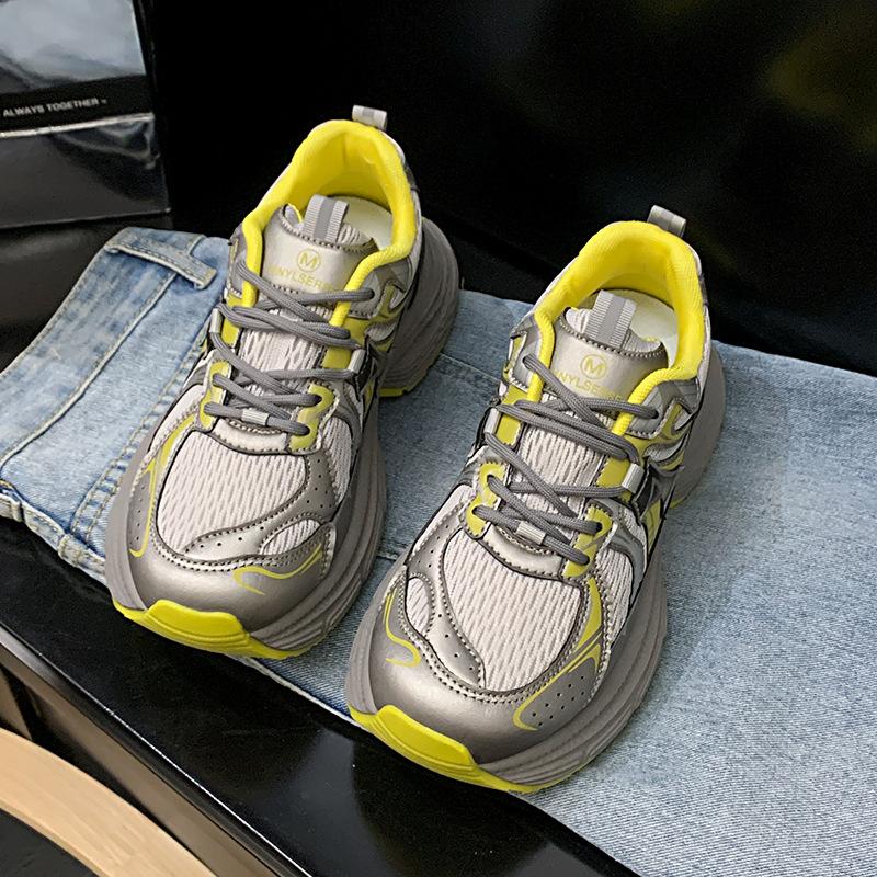 Star with the same versatile casual women s Spring Festival new color matching thick-soled heightening sports shoes 40