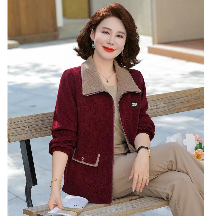 2026 New Women's Jacket Top Mom Spring and Autumn Short Fashion Jacket