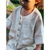 Danish-Style Kids' Summer Pajamas: Cotton Short-Sleeve Shirt & Shorts Set