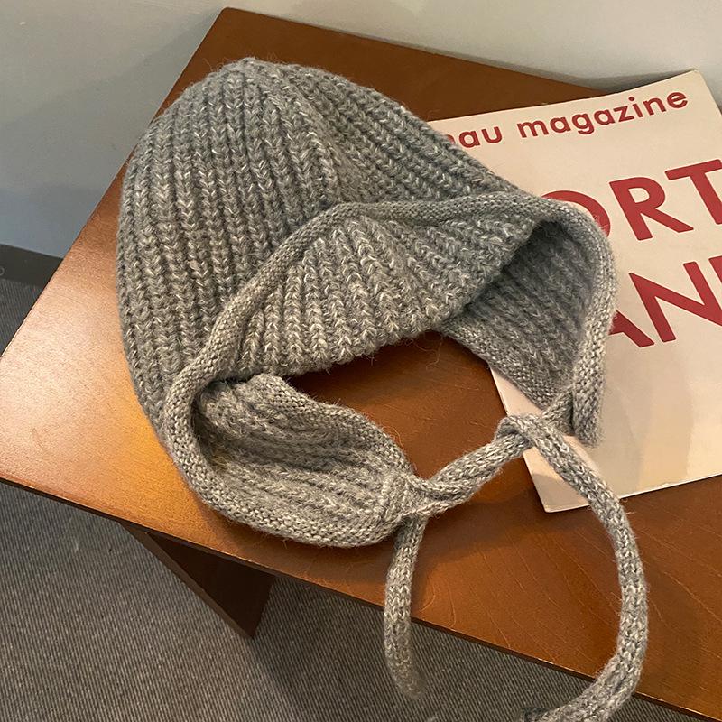 Korean-Style Photogenic Pink Knitted Wool Hat: Women's Warm, Ear-Protecting, Versatile Ski Hat for Autumn/Winter