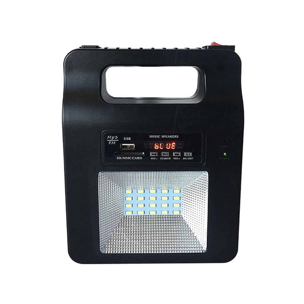 5W USB Charger Home System Solar Power Panel Generator Kit FM bluetooth Speaker with 6V 3 LED Bulbs Light Outdoor Lighting