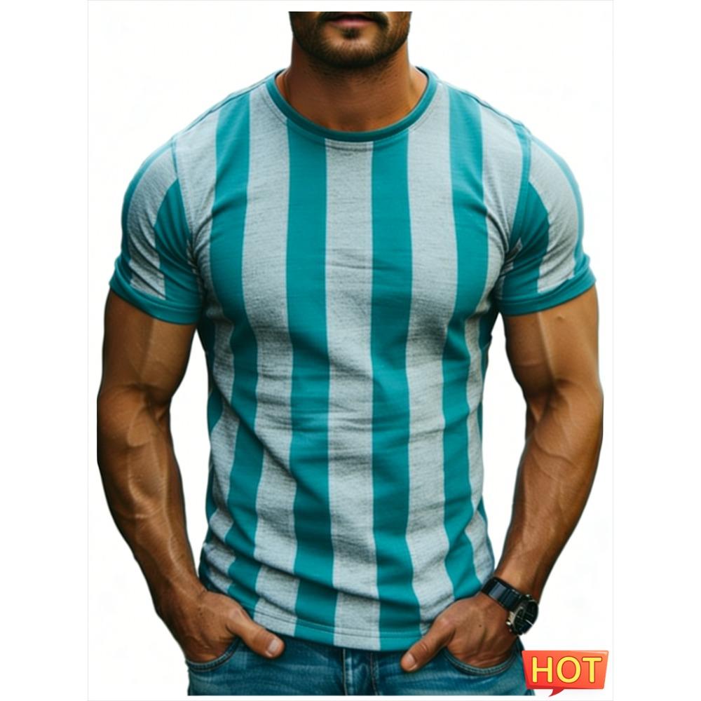 Summer casual short sleeved daily wear 3D printed T-shirt, loose and breathable round neck T-shirt
