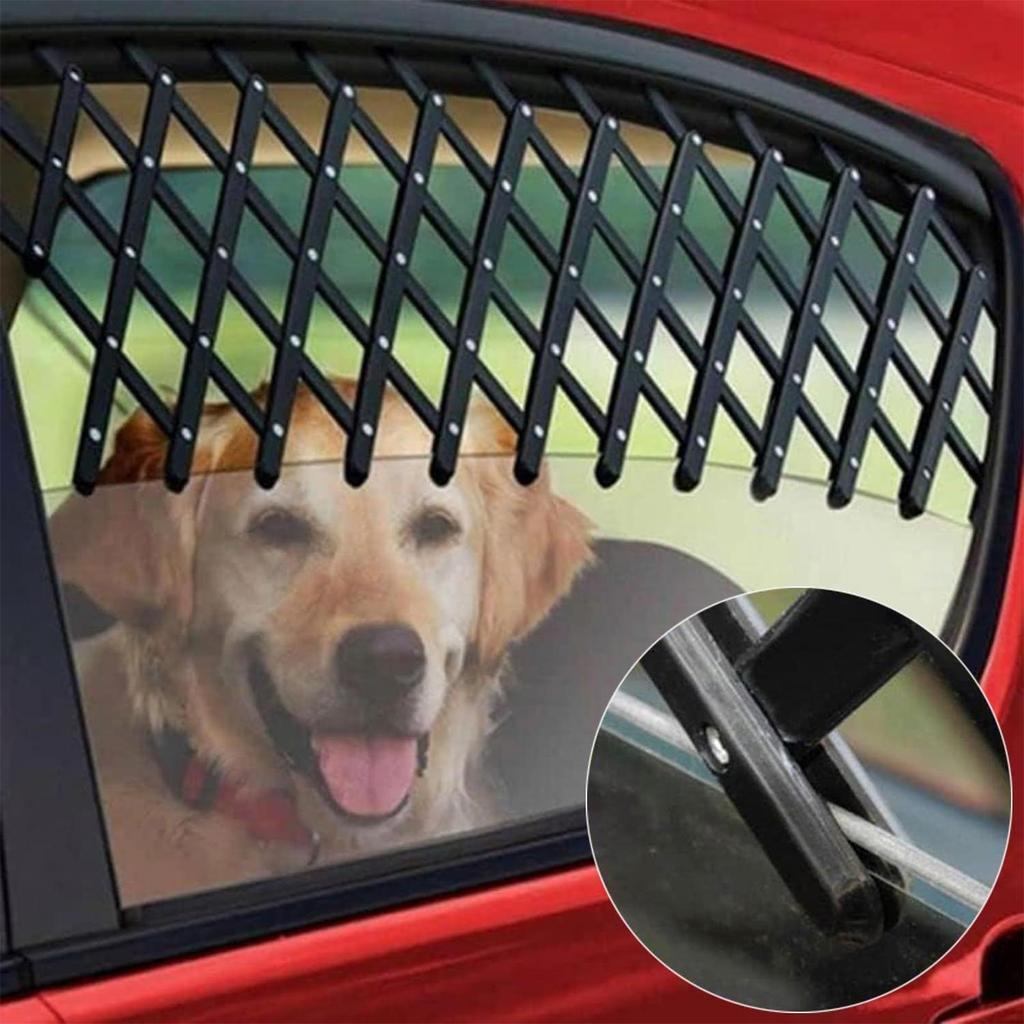 Einziehbare Hundeschutzgitter für Autofenster, Fensterschutz für Hunde, Verhindert das Herausspringen von Haustieren, Sicherheitsschutz