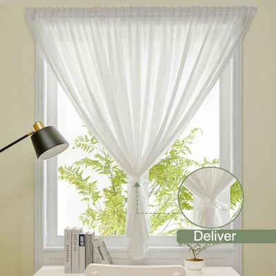 Transparent Gauze Curtains Striped Sheer Curtain