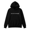 Unisex Oversized Hooded Sweatshirt With Letter Print Fleece Lined Kangaroo Pocket Long Sleeve Streetwear Top