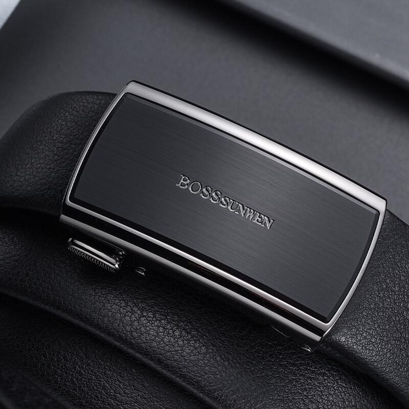 Мужской ремень BOSSSUNWEN из натуральной кожи с автоматической пряжкой 130cm