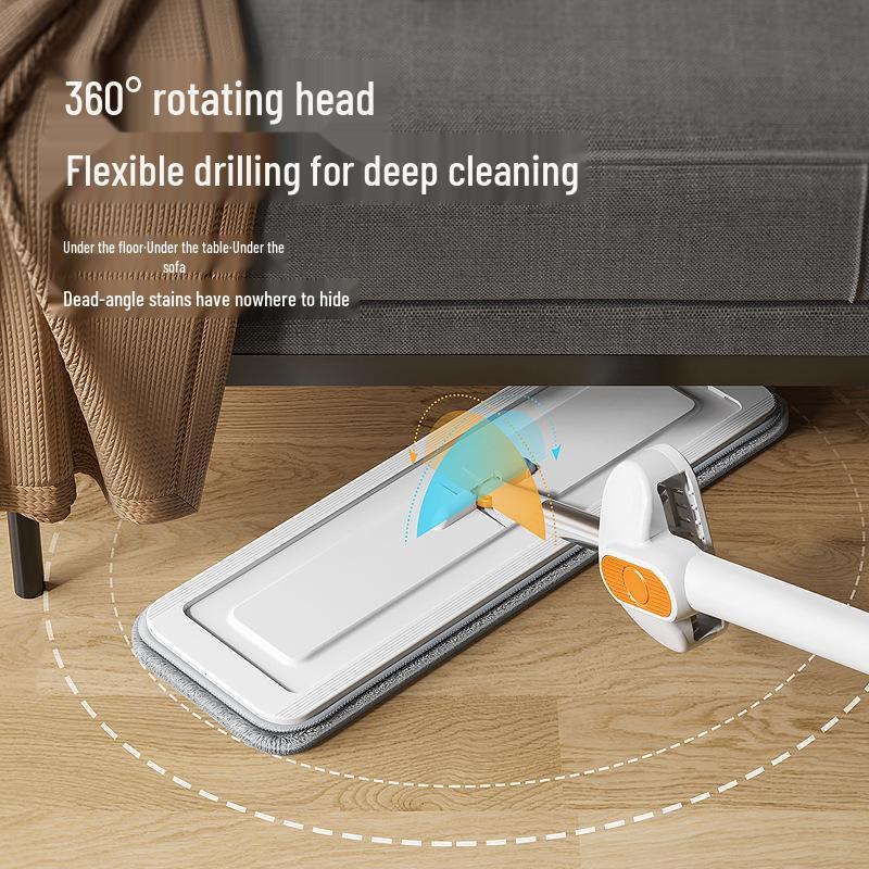 Hands-Free Dual-Use Flat Mop for Wooden Floors and Tiles