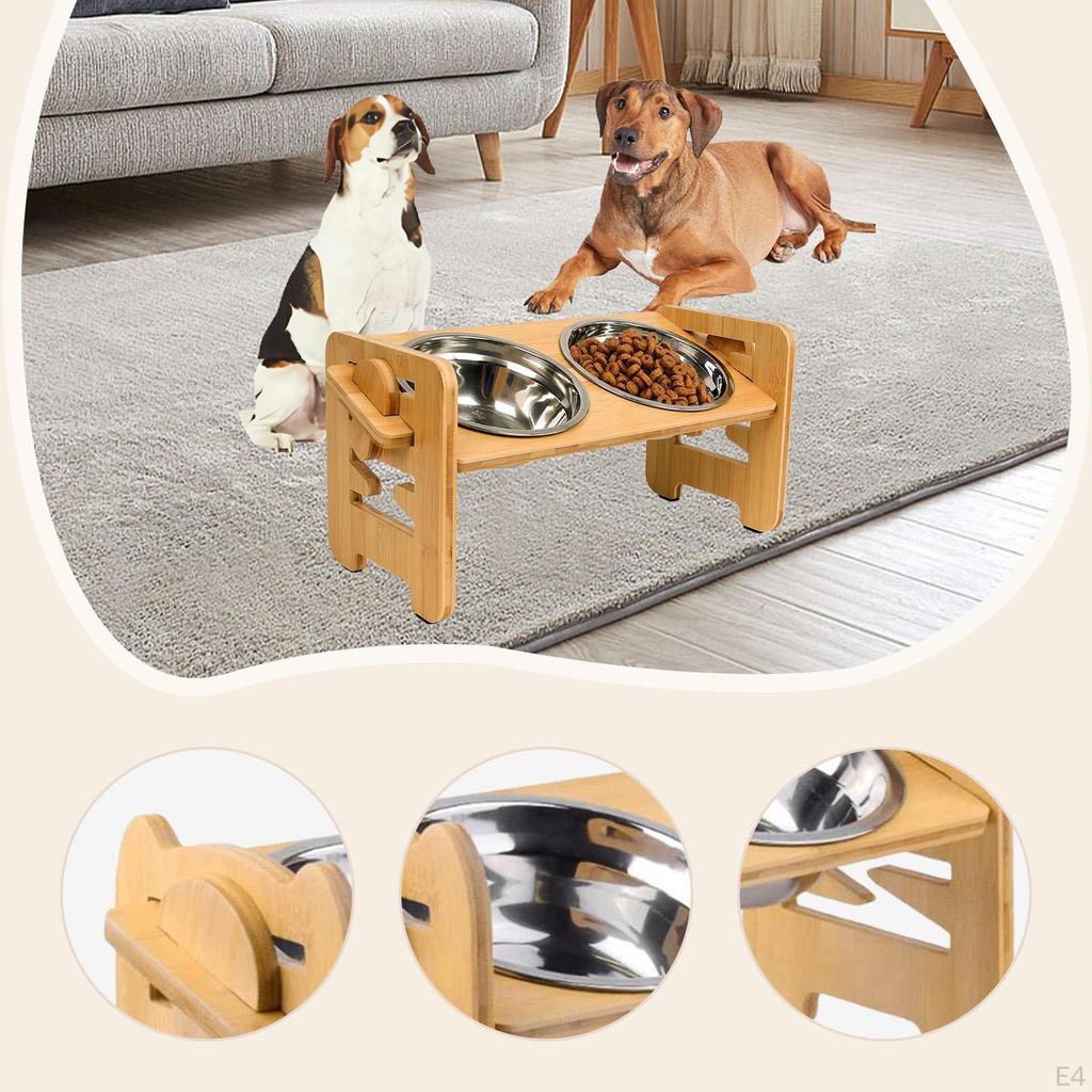 Elevated Cat Bowls Dog Food Water Bowl Stand Raised Feeding Station Pet Feeder for Puppy