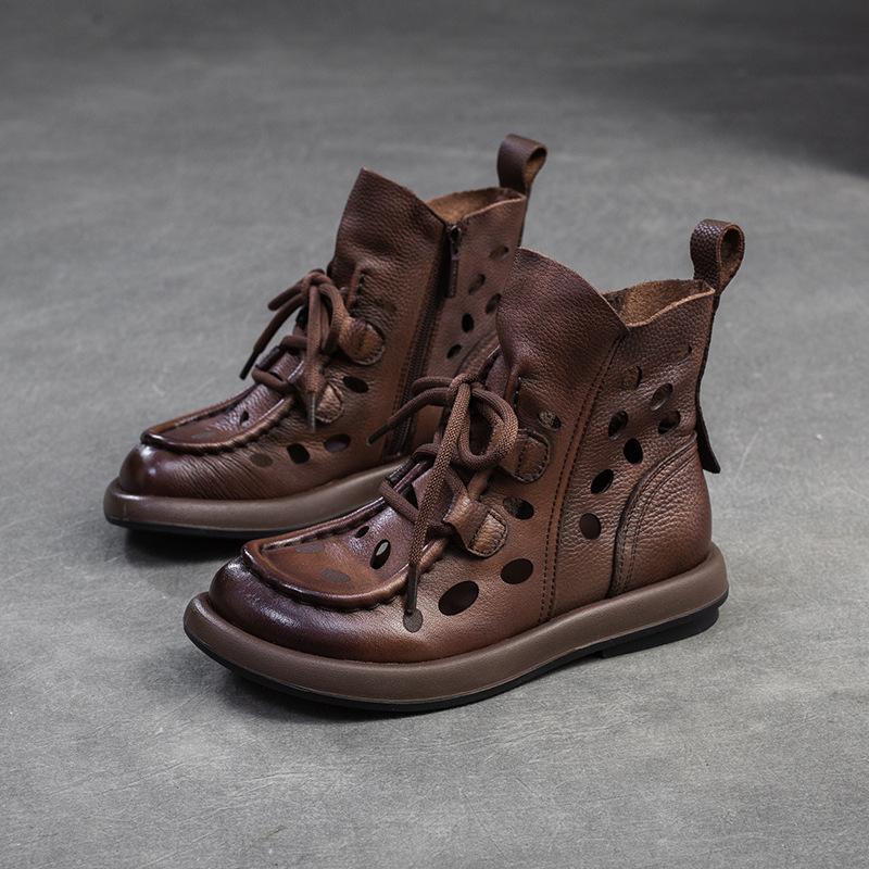 Women`s Genuine Leather Ankle Boots Retro