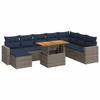 VidaXL Garden Lounge Set 9 Pcs with Grey Cushions Wicker 3327078