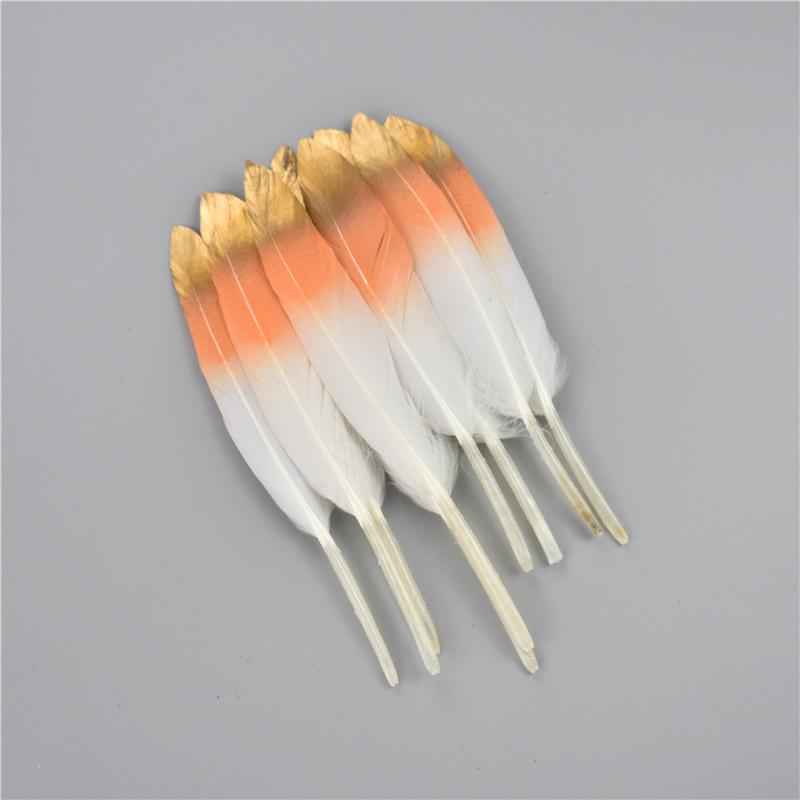 10-15cm/4-6inch Golden Powder Dipped Duck Feathers for Crafts Natural Feather Handicraft Accessories Diy Decoration
