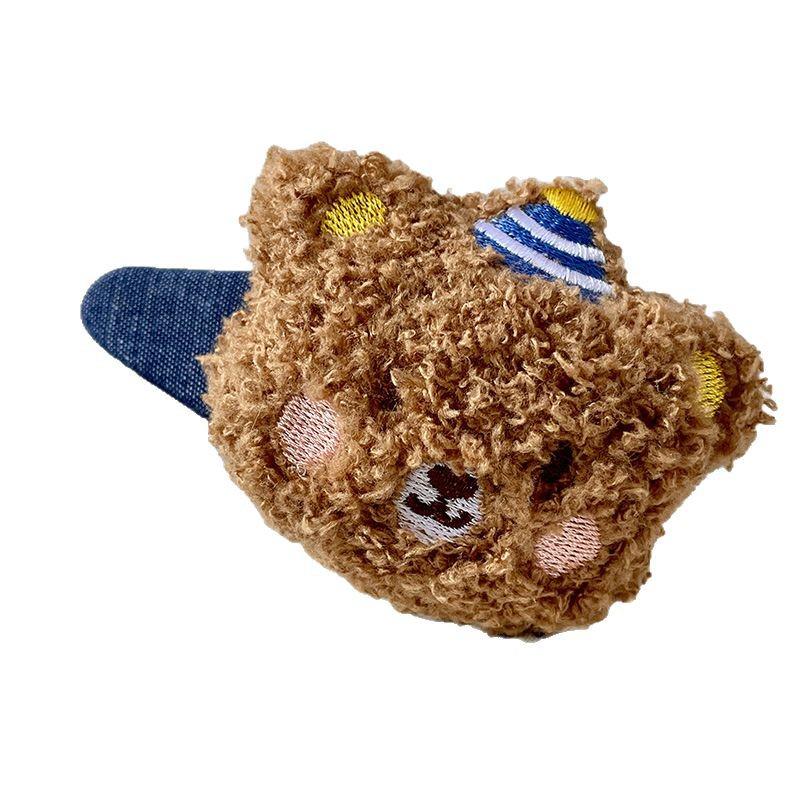 Cute Cartoon Teddy Bear Hair Clip - Girlish Side Bangs Hairpin, Versatile & Gentle Hair Accessory for Children