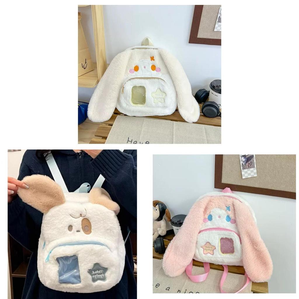 Soft Plush Dog Student Backpack With Breathable Straps For School And Travel