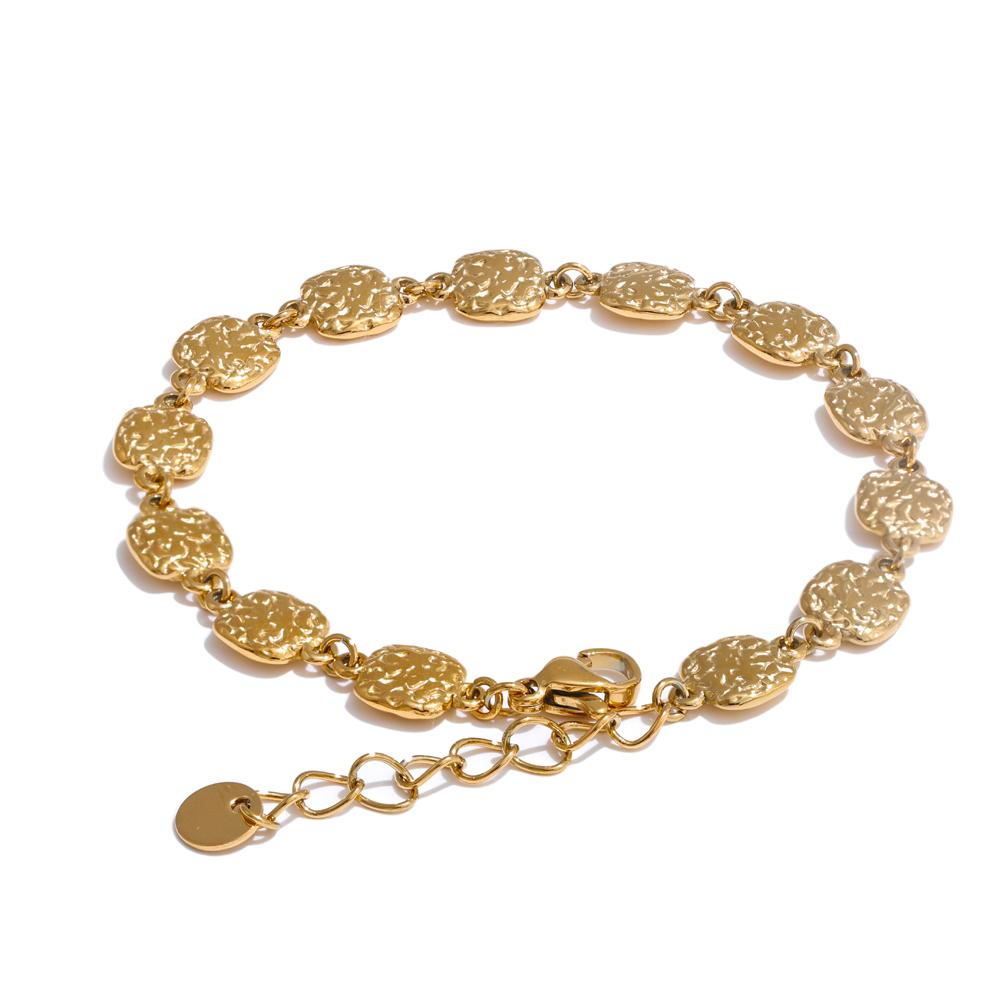 Yhpup Fashion Stainless Steel Square Chain Bracelet Bangle for Women Rust Proof Personalized Charm Wrist Jewellery Gift