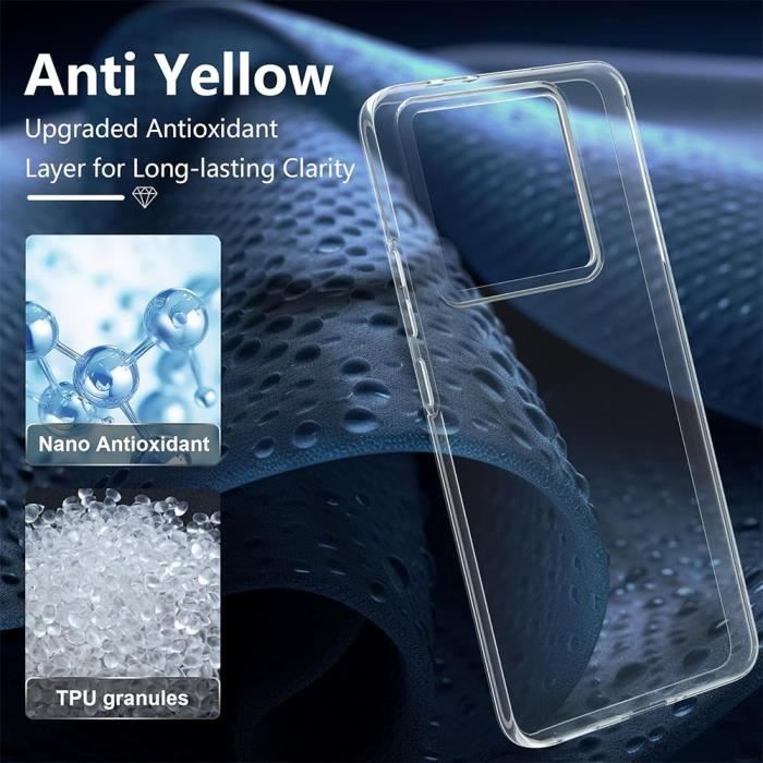 Silicone Case for Xiaomi 14T with 2 Tempered Glass Protectors Transparent Protection