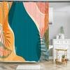 Abstract Art Shower Curtain Cartoon Green Plant Leaves 3D Print Funny Pattern Bath Screen Waterproof Polyester Screen Decor