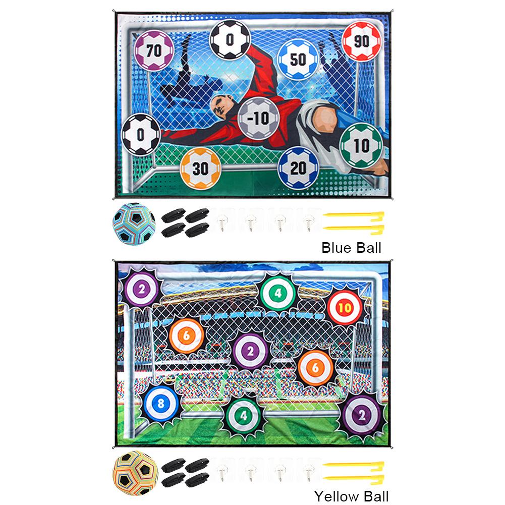 100cm Soccer Game Mat Set with Adhesive Balls Soccer Ball Game Set Foldable Mini Soccer  Games Set for Backyard Lawn