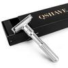 Adjustable Safety Razor Double Edge Classic Men's Shaving Mild To Aggressive 1-6 Settings Hair Removal Shaver with 5 Blades