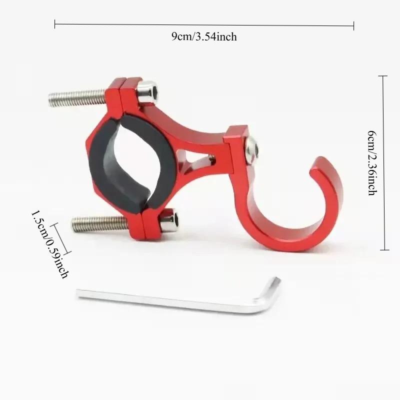 Bike Motorcycle Storage Hook, Adjustable Aluminum Alloy Hanger for Helmets Bags and Gear, Easy Install On Handlebars