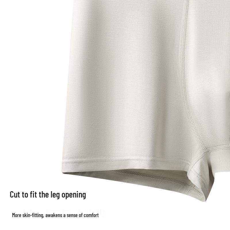 Men's Breathable Antibacterial Boxer Briefs: Ultra-Thin, Comfortable, Solid Color, Mid-Waist Underpants