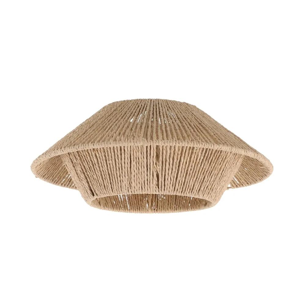 

Новый потолочный плафон для лампы из плетеной бумаги, патрон E27, цилиндрический, имитация ротанга, полый, минималистичный, световой чехол, для помещений светло-коричневого