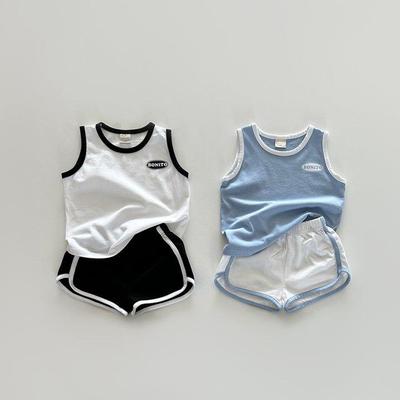 2026 New Korean Style Children's Sleeveless Vest and Shorts Set