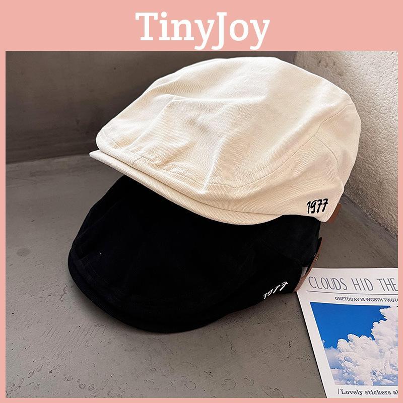 Simple Solid Color Letter Embroidery Neutral Casual Beret For Fall Use Daily