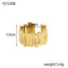 CARLIDANA Vintage Multilayer Sun Stainless Steel Gold Plated Rings for Women Hollow Line Charm Adjustable Men Open Ring Jewelry