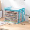 Transparent Foldable Book Storage Organizer With Zipper Lid Portable Handles For Home Office Student Dorm Use