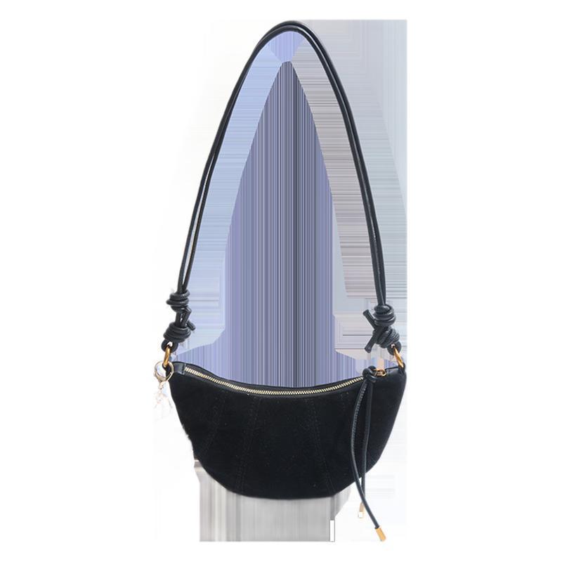 New lamb wool color matching half-moon bag hairy underarm bag women's lazy wind dumpling shoulder bag