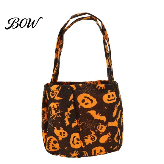 Sturdy Halloween Treat Bag Candy Bucket for Kids, Non-Woven Trick or Tote Non-woven Fabric Basket, Pumpkin Ghost Snack Holder with Handle Party Favors