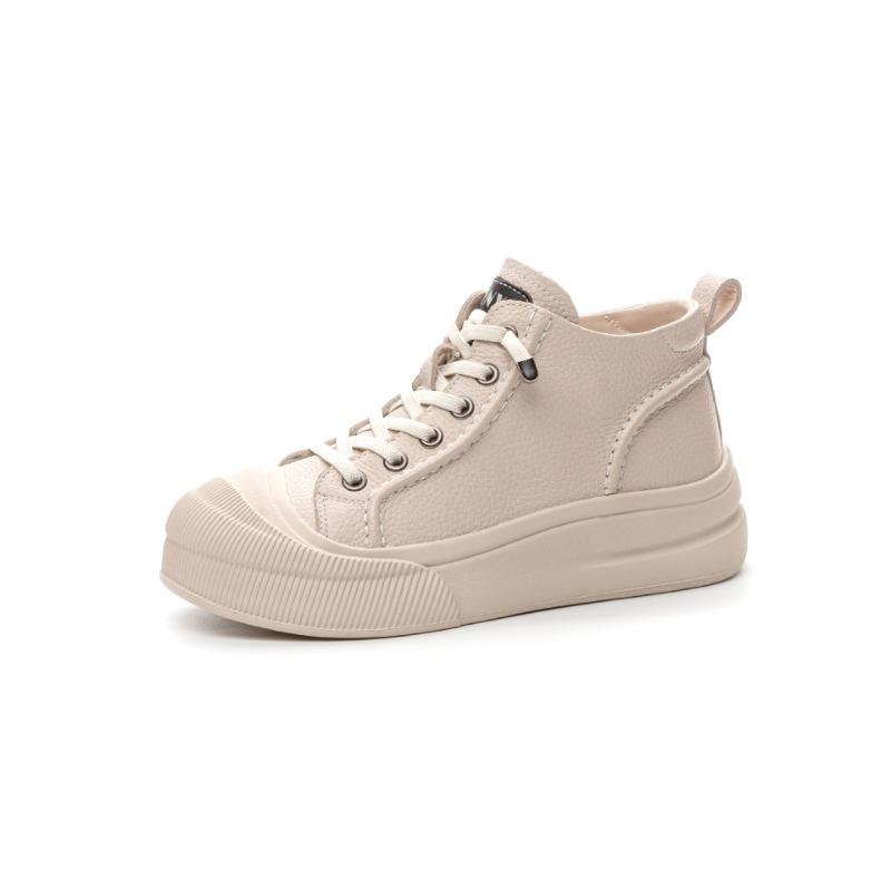 New High-top Women's Lace-up Casual Shoes Thick-soled Height-increasing Board Shoes