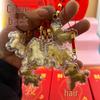 2026 Year of the Horse Gold Foil Pony Keychain Pendant – "Instant Wealth" Mobile Charm Gift