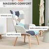 Bedroom Armchair In Tufted Velvet and Wooden Legs, 66x76x98cm, Multicolour
