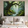 Tropical Jungle Forest Tapestry Wall Hanging Boho Nature Wall Art Waterfall Greenery Decor Polyester Print for Bohemian Home Int