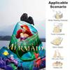 1pc, The Little Mermaid Happy Ariel Blanket Seasonal Gift for Friends, Living Room, Travel, Camping, Car Blankets