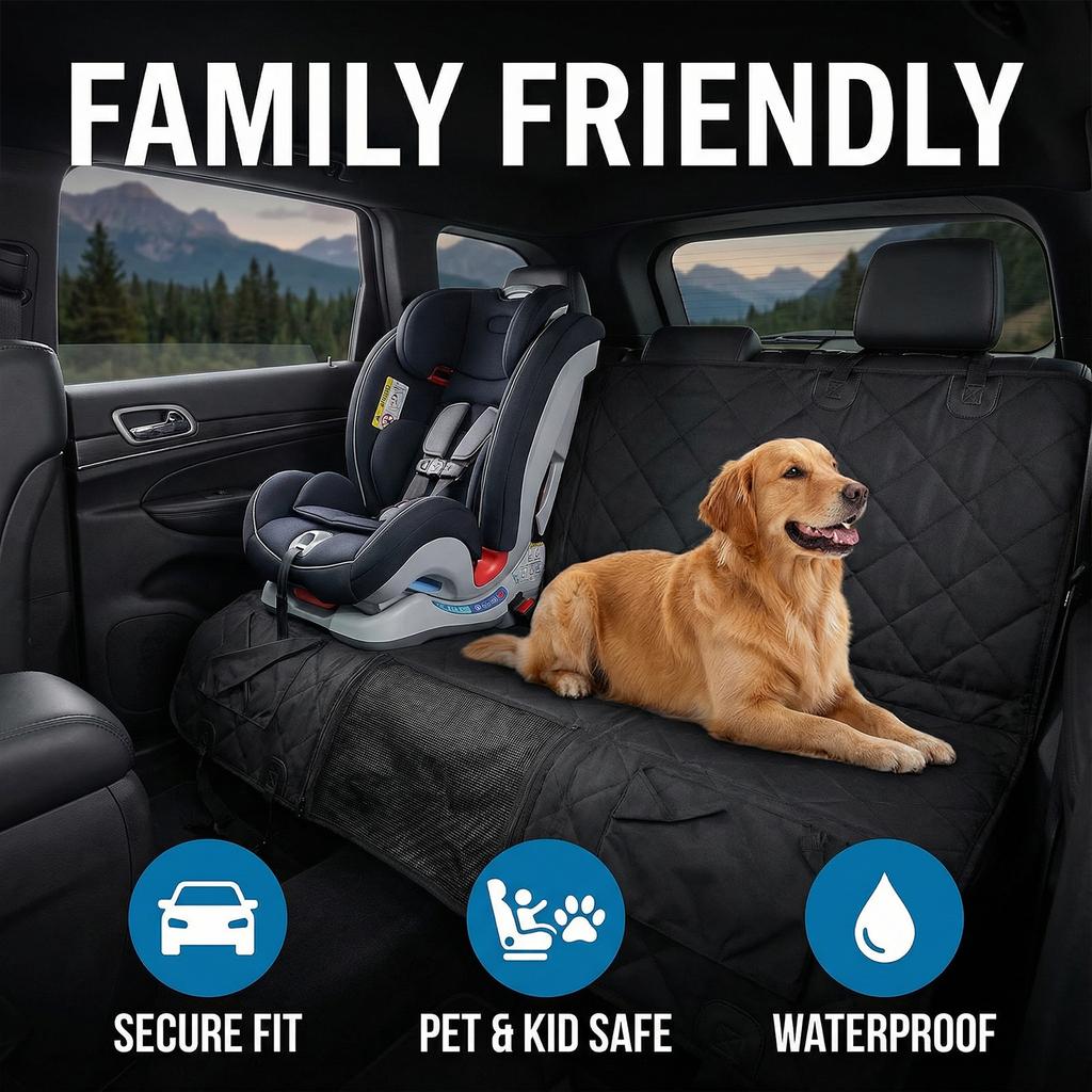 Back Seat Extender for Dogs Hard Bottom Pet Rear Seat Protector Dogs Travel Bed Anti Scratch Supports 308lbs for Car SUV Truck