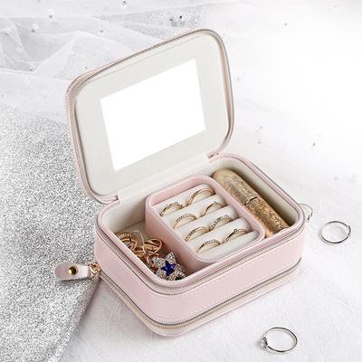 Jewelry Casket Cosmetic Storage Box Makeup Multi-function Earrings Ring Container Case