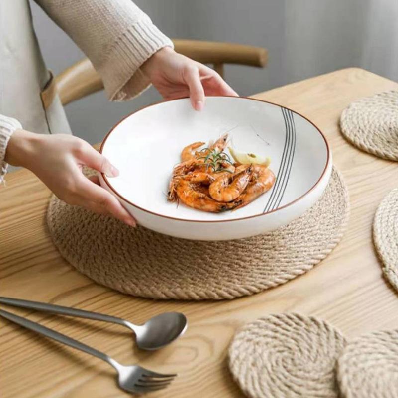 Hand Woven Insulation Pad Simple Natural Hemp Rope Placemat Countryside Linen Placemat