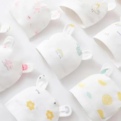 0-2mouth Newborn Soft Beanies Caps Cartoon Warm Windproof Protect The Head Ears Cotton Print Cap Boy Girl Kids Toddler Beanie